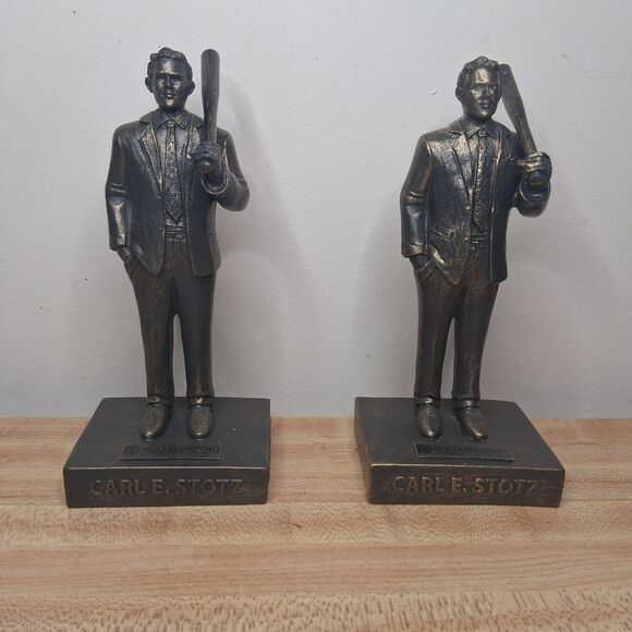 Carl E. Stotz Statue Lot of 2 Little League Baseball Founder Memorabilia Vintage - Picture 1 of 4